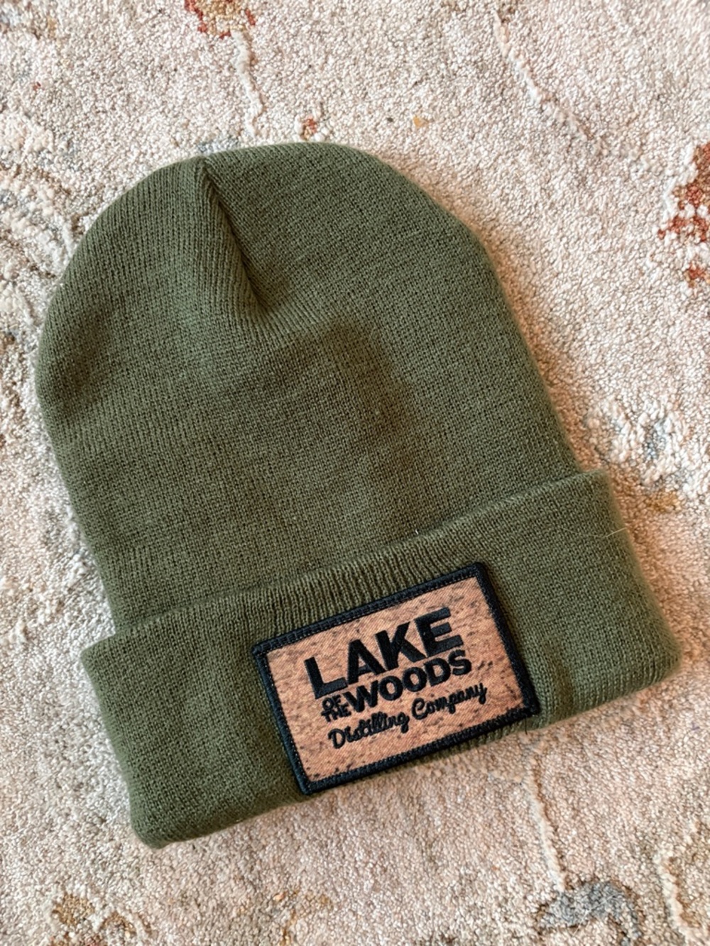 Port and Company Olive Green Beanie with Lake of the Woods Patch